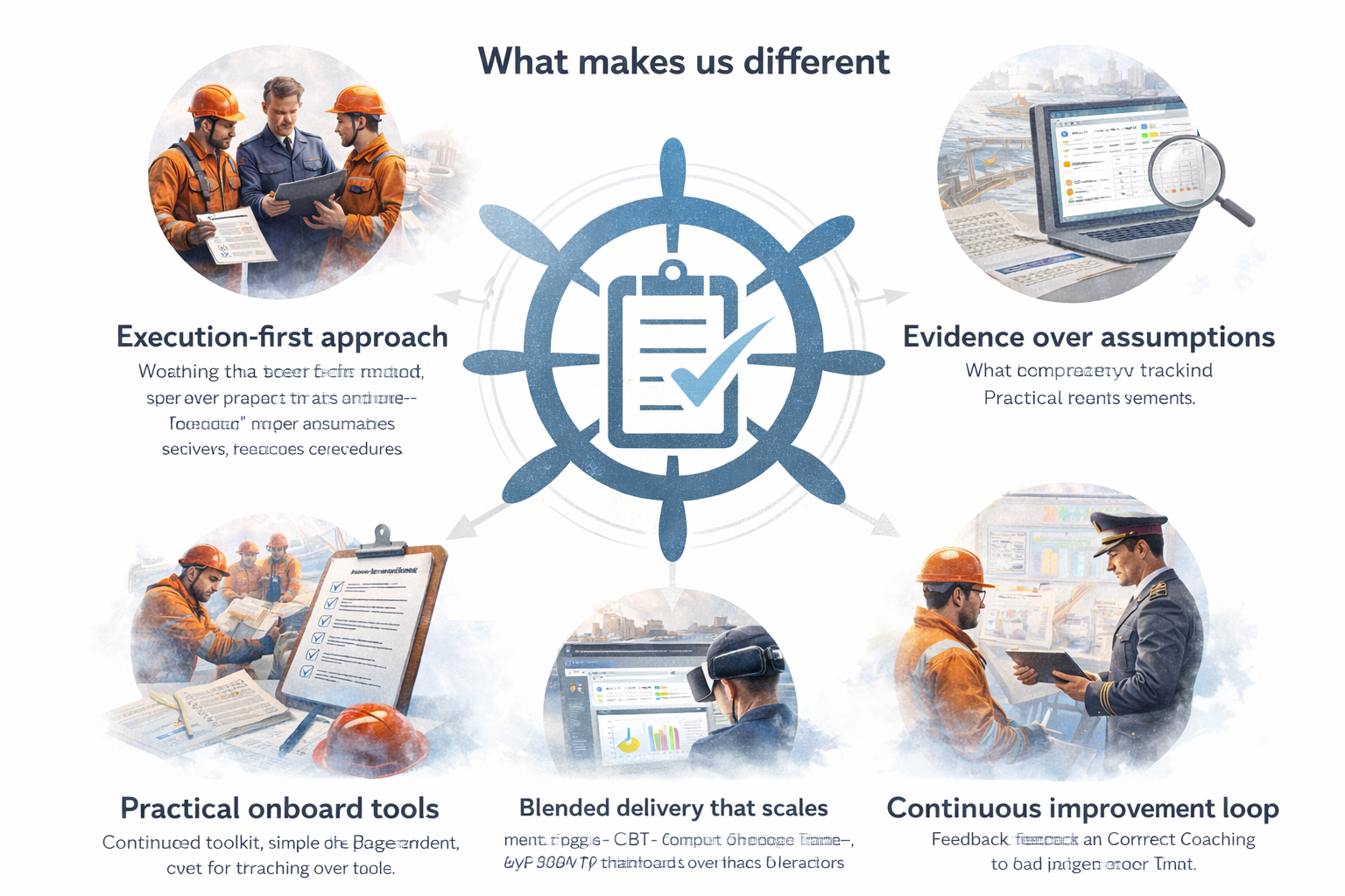Maritime crew training session in classroom